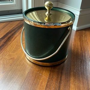 Vintage Green / Brass Ice Bucket